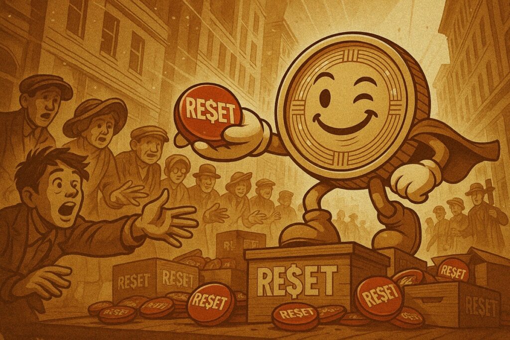 ResetCoin Solana memecoin meme art: Btton