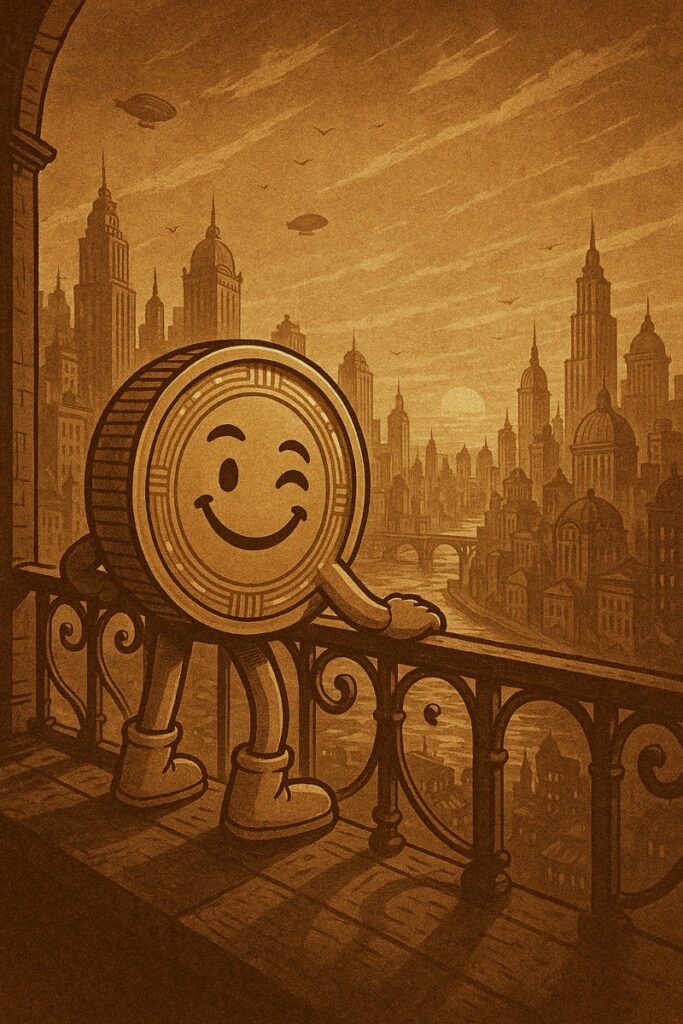 ResetCoin Solana memecoin meme art: City