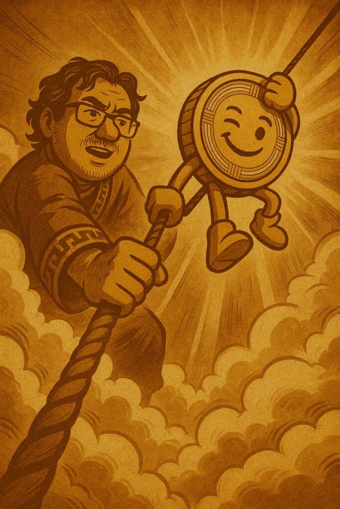 ResetCoin Solana memecoin meme art: Clouds