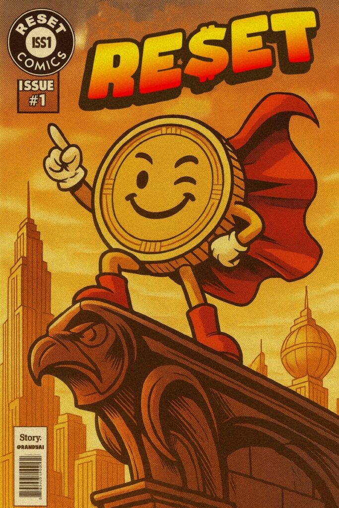 ResetCoin Solana memecoin meme art: Comic