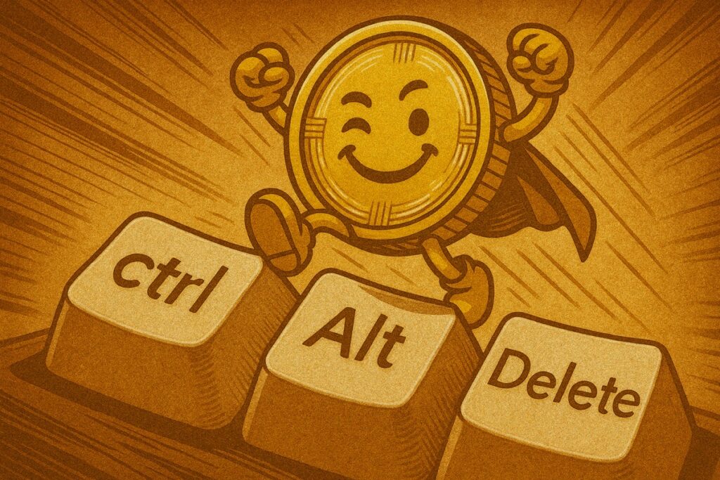 ResetCoin Solana memecoin meme art: Ctrlaltdel