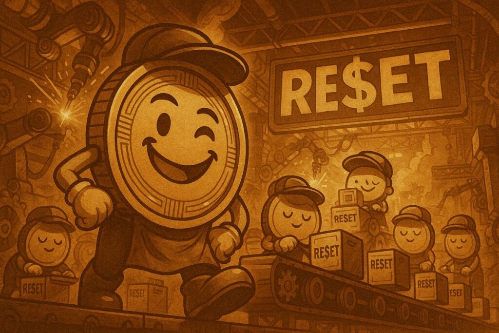 ResetCoin Solana memecoin meme art: Factory