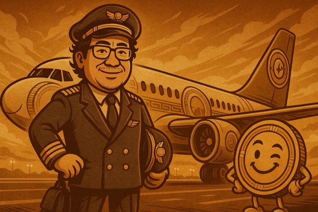 ResetCoin Solana memecoin meme art: Flight