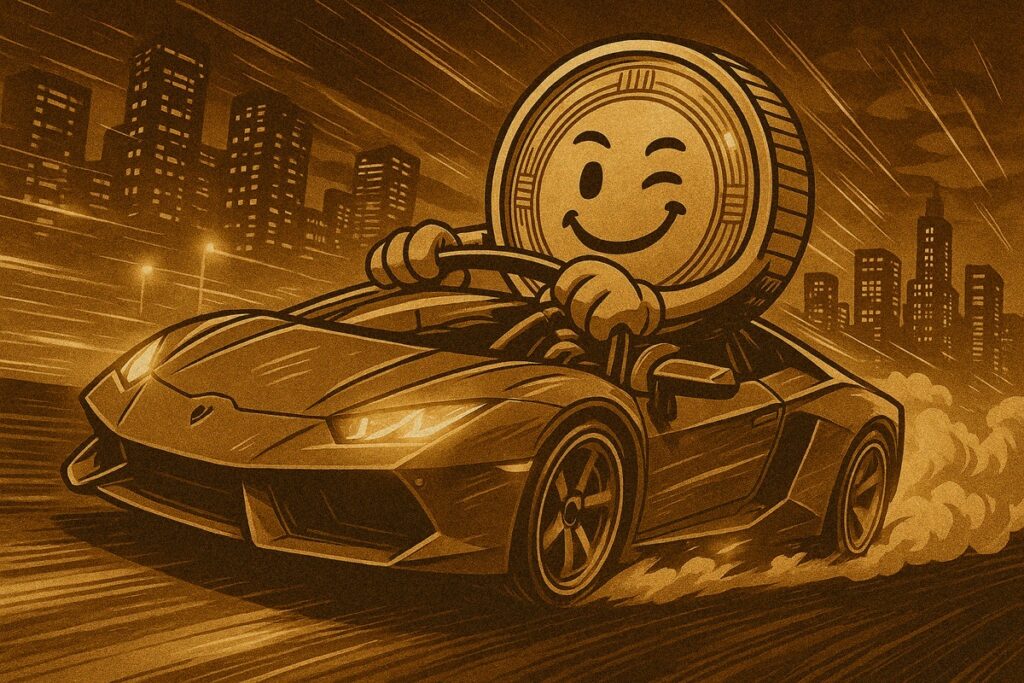 ResetCoin Solana memecoin meme art: Lambo
