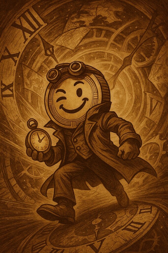 ResetCoin Solana memecoin meme art: Timemaster