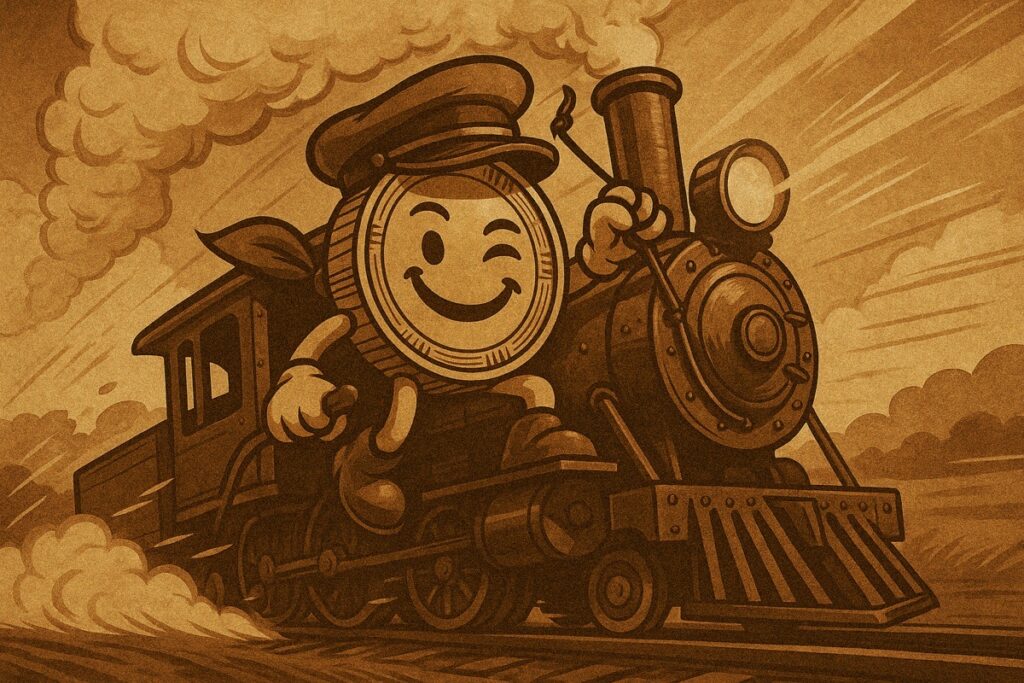 ResetCoin Solana memecoin meme art: Train